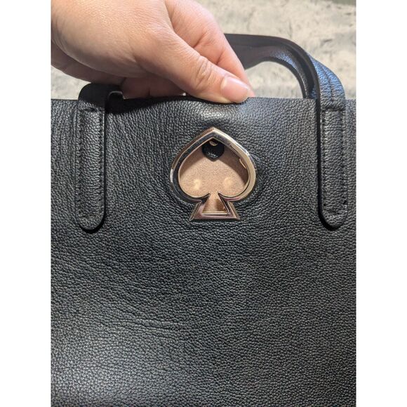 Kate Spade Black Purse Suzy North South Tote Medium Leather Crossbody - Picture 4 of 9